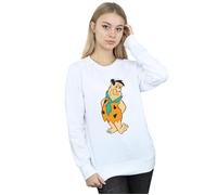 The Flintstones Women's Fred Flintstone Kick Sweatshirt in White | Size: XL The Flintstones White XL