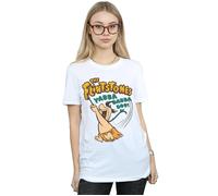 The Flintstones Women's Fred Yabba Dabba Doo Cotton Boyfriend T-Shirt in White | Size: Medium The Flintstones White M