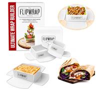 The Flipwrap Tortilla Wrap Maker Kit | Ultimate Wrap Builder for 7" and 10" Tortillas | Tortilla Maker for Burritos and Quesadillas | Perfect for Kid's Lunches | Tamper Cutter and Storage Box Included