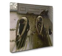 The Floor Scrapers by Gustave Caillebotte Canvas Print | Gallery Wrapped 30mm Frame Wall Art | 14x14 inches | Ready to Hang | Modern Picture | Living Room Bedroom Lounge Office