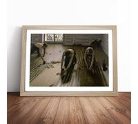 The Floor Scrapers By Gustave Caillebotte Framed Wall Art Picture Print - Canvas Painting - Modern Home Décor Poster - Ready to Hang for Living Room Bedroom Kitchen - Oak A3 (36 x 48 cm)