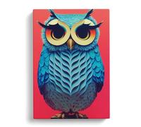 The Flourishing Owl Canvas Print | Gallery Wrapped 30mm Frame Wall Art | 30x20 inches | Ready to Hang | Modern Animals Picture | Living Room Bedroom Lounge Office