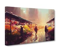 The Flower Market Canvas Wall Art Print 30x20 Inch