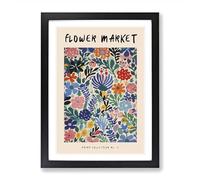 The Flower Market Exhibition No.2 Framed Print | A2 Black Framed Wall Art | Ready to Hang | Modern Floral Picture | Living Room Bedroom Lounge Office