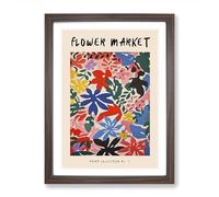 The Flower Market Exhibition No.4 Framed Print | A2 Walnut Framed Wall Art | Ready to Hang | Modern Floral Picture | Living Room Bedroom Lounge Office
