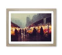 The Flower Market Framed Wall Art Print A2 Oak