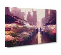 The Flower Market Vol.3 Canvas Print | Gallery Wrapped 30mm Frame Wall Art | 30x20 inches | Ready to Hang | Contemporary Floral Picture | Living Room Bedroom Lounge Office
