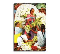 The Flower Vendor by Mexican Artist Diego Rivera Poster Decorative Painting Canvas Wall Art Living Room Posters Bedroom Home Decor Prints 16x24inch(40x60cm)