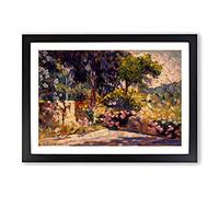 The Flowered Terrace by Henri-Edmond Cross Framed Print | A2 Black Framed Wall Art | Ready to Hang | Modern Religious Picture | Living Room Bedroom Lounge Office