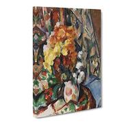 The Flowered Vase By Paul Cezanne Canvas Print | Gallery Wrapped 30mm Frame Wall Art | 24x16 inches | Ready to Hang | Impressionist Still Life Picture | Living Room Bedroom Lounge Office