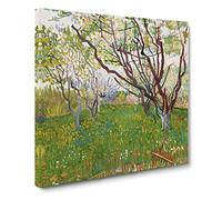 The Flowering Orchard by Vincent van gogh Canvas Print | Gallery Wrapped 30mm Frame Wall Art | 20x20 inches | Ready to Hang | Impressionist Picture | Living Room Bedroom Lounge Office