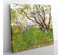 The Flowering Orchard by Vincent van gogh Classic Painting Canvas Wall Art Print Ready to Hang, Framed Picture for Living Room Bedroom Home Office Décor, 50x50 cm (20x20 Inch)