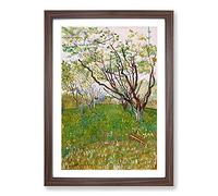 The Flowering Orchard by Vincent Van Gogh Framed Print | A2 Walnut Framed Wall Art | Ready to Hang | Modern Historical Picture | Living Room Bedroom Lounge Office