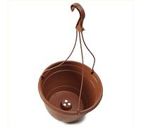 The Flowerpot Men 25CM PLASTIC HANGING POTS BASKETS PLANTERS (x3, Brown)