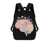 The Flowers And Brains Classic 17Inch Backpack Travel Daypack Laptop with Side Pockets for Men Women