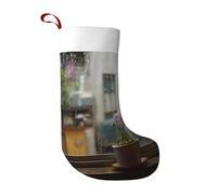 The Flowers Next To The Window Christmas Stocking – Festive Holiday Decor With Full-Print Design, Perfect For Christmas, New Year Gift-Giving