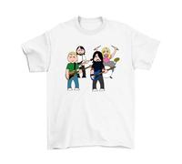 The Flu Fighters, Music Caricature T-Shirt, Made from Organic Cotton, Unisex Style, Regular Fitted White