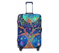 The Fluorescent Tree of Life Elastic Travel Luggage Cover Suitcase Protector, Print Suitcase Baggage Cover Anti-Scratch