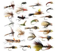 The Fly Crate Adventure By The Fly 24 Fly Fishing Flies Assortment for Trout | 2 Dozen Fly Fishing Flies Kit | Dry Flies, Nymph, Wet, Streamers, Wooly Bugger Flies | Trout Lure Set Kit