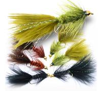 The Fly Crate Woolly Bugger Flies for Trout Fly Fishing Assortment - Size #8 Streamer Fly Fishing Flies (6 Pack - Size #8)