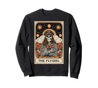 The Flygirl Airplane Pilot Aviation Tarot Card Skeleton Sweatshirt