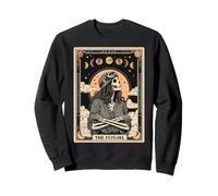 The Flygirl Airplane Pilot Aviation Tarot Card Skeleton Sweatshirt
