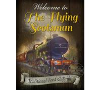 The Flying Scotsman - Old English Vintage Style - Metal Pub Sign - 3 Sizes To Choose - Home Decor - Home Bar - Unique Gift. (8” X 6” 200 X 150 mm)