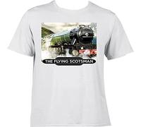 The Flying Scotsman Steam Train Gift White Mens T Shirt Men. Steam Engine Gifts L