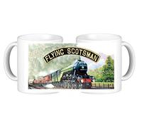The Flying Scotsman Steam Train Novelty Ceramic Coffee Mug Plus Aluminum Coaster
