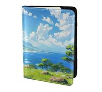 The Flying Train Travel Passport Holder Cover Wallet Leather Case Travel Essentials Luggage Accessories, The Beauty Of The Seaside, One Size, Contemporary