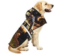 The Flying Train Waterproof Dog Raincoat And Rain Jacket With Hood, Reflective Strips And Adjustable Belly Strap, Fits Small To Large Dogs