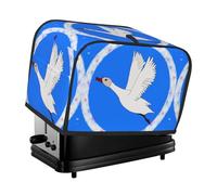 The flying white goose toaster cover is suitable for 2 small toaster covers with wide slots and comes with a storage pocket to meet diverse baking needs.