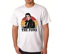 The Fonz - Happy Days Men T Shirt Fonzie Retro Design TV Show White