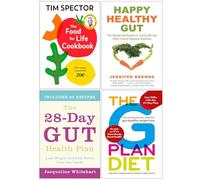 The Food For Life Cookbook, Happy Healthy Gut, The 28 Day Gut Health Plan & The G Plan Diet 4 Books Collection Set