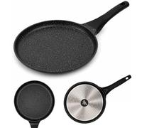 The Food Supply TFS Die Cast Tawa Non Stick - Induction Compatible Flat Dosa Pan, Granite Stone Coating, Aluminium Crepe Pan for Roti, Chapati & Pancakes (22cm)
