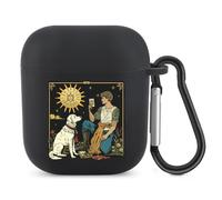 The Fool Major Arcana Tarot Mystical Witchy Bluetooth Headset Cover Earbuds Case TPU Headphone Protective Compatible with Airpods 1/2 Black-Color