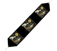 The Fool Major Arcana Tarot Mystical Witchy Table Runner Short Plush Table Cloth Kitchen Dining Table Decoration for Home Party 178*33cm