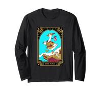 The Fool Tarot Card Goose Walking Cliff Dog Adventure Long Sleeve T-Shirt