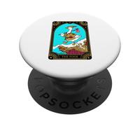 The Fool Tarot Card Goose Walking Cliff Dog Adventure PopSockets Adhesive PopGrip
