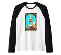 The Fool Tarot Card Goose Walking Cliff Dog Adventure Raglan Baseball Tee