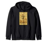 The Fool Tarot Card Gothic Dark Academia Vintage Mystic Zip Hoodie
