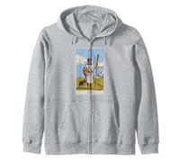 The Fool Tarot Card Vintage Design Zip Hoodie