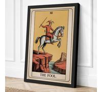 The Fool's Precipice Vintage Canvas Wall Art Print 24x16 Inch | Black