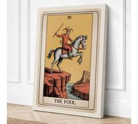 The Fool's Precipice Vintage Canvas Wall Art Print 24x16 Inch | Cream