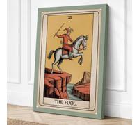 The Fool's Precipice Vintage Canvas Wall Art Print 30x20 Inch | Sage