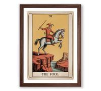The Fool's Precipice Vintage Framed Wall Art Print A1 (84.1×59.4cm) Walnut, Wall Decor for Living Room, Bedroom, Office & Home, Ready to Hang, Art Gift