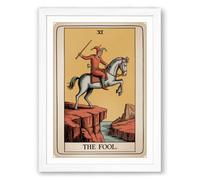 The Fool's Precipice Vintage Framed Wall Art Print A2 (59.4×42cm) White, Wall Decor for Living Room, Bedroom, Office & Home, Ready to Hang, Art Gift