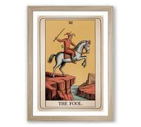 The Fool's Precipice Vintage Framed Wall Art Print A3 (42×29.7cm) Oak, Wall Decor for Living Room, Bedroom, Office & Home, Ready to Hang, Art Gift