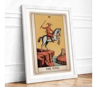 The Fool's Precipice Vintage Framed Wall Art Print A3 White