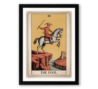 The Fool's Precipice Vintage Framed Wall Art Print A4 (29.7×21cm) Black, Wall Decor for Living Room, Bedroom, Office & Home, Ready to Hang, Art Gift